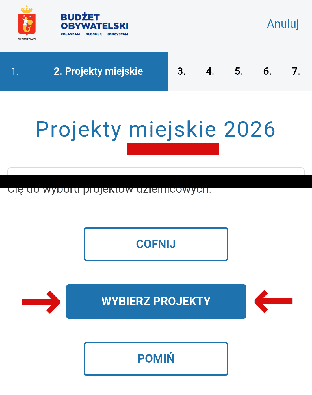 Pole wyszukiwania na stronie Budżetu Obywatelskiego