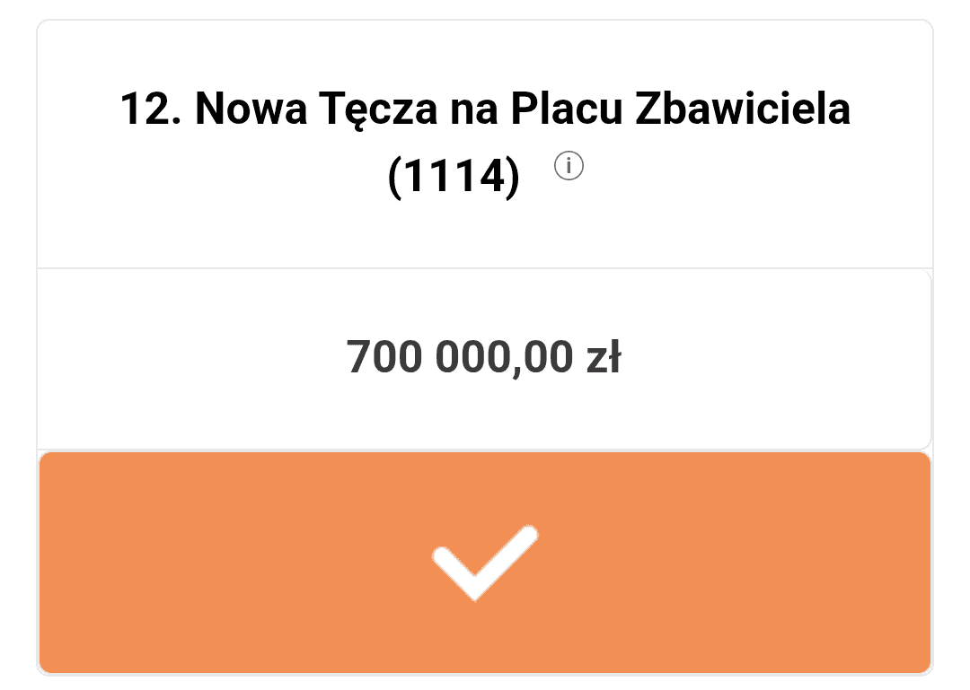 Wybrany projekt Nowa Tęcza w Budżecie Obywatelskim